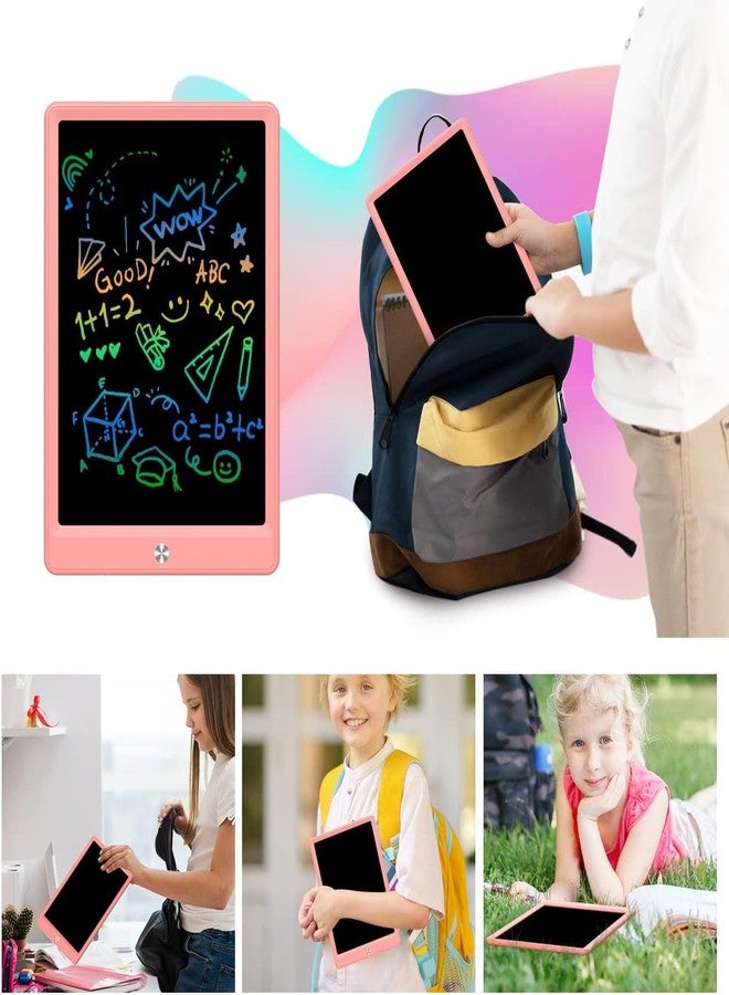 لوحة الكتابة الإلكترونية BUKEBU LCD، لوحة رسم ملونة مقاس 10.5 بوصة، لوحة رسم إلكترونية، لوحات رسم، هدايا سفر للأطفال من سن 3 إلى 8 سنوات (وردي) - Image 5